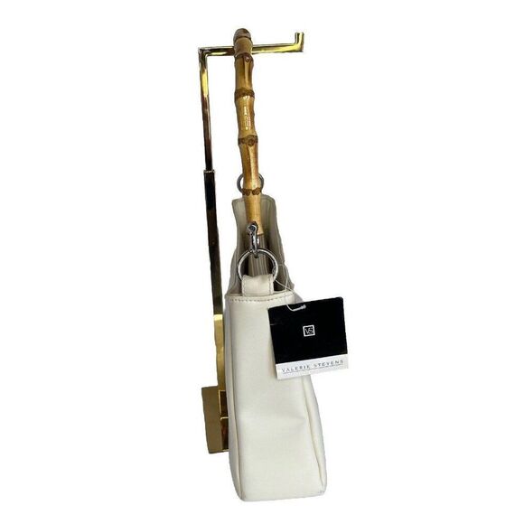 Valerie Steven’s NWT Cream‎ Bamboo Handle Handbag 99212 - Picture 3 of 11